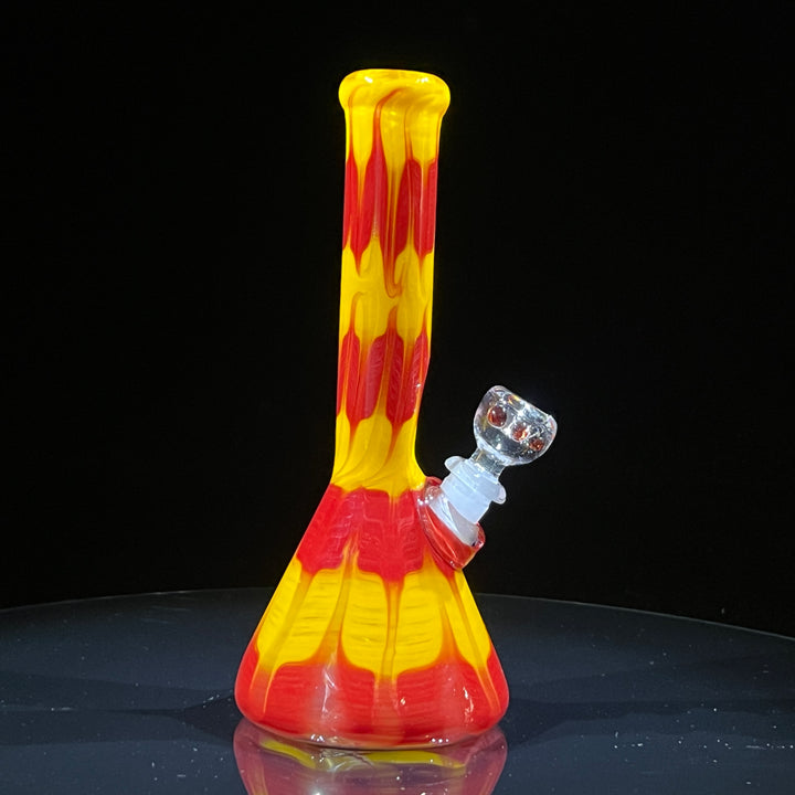 9" Colombian Red Beaker Bong Glass Pipe Mary Jane's Glass