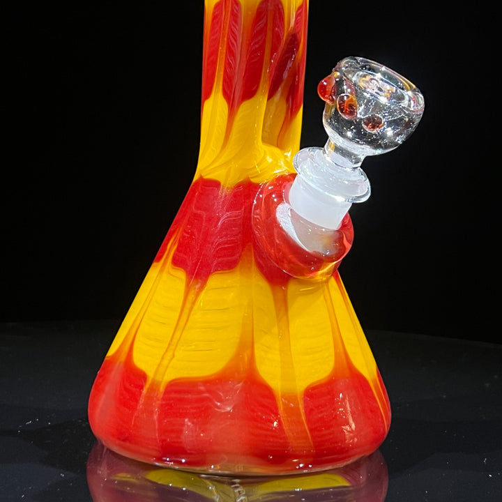 9" Colombian Red Beaker Bong Glass Pipe Mary Jane's Glass