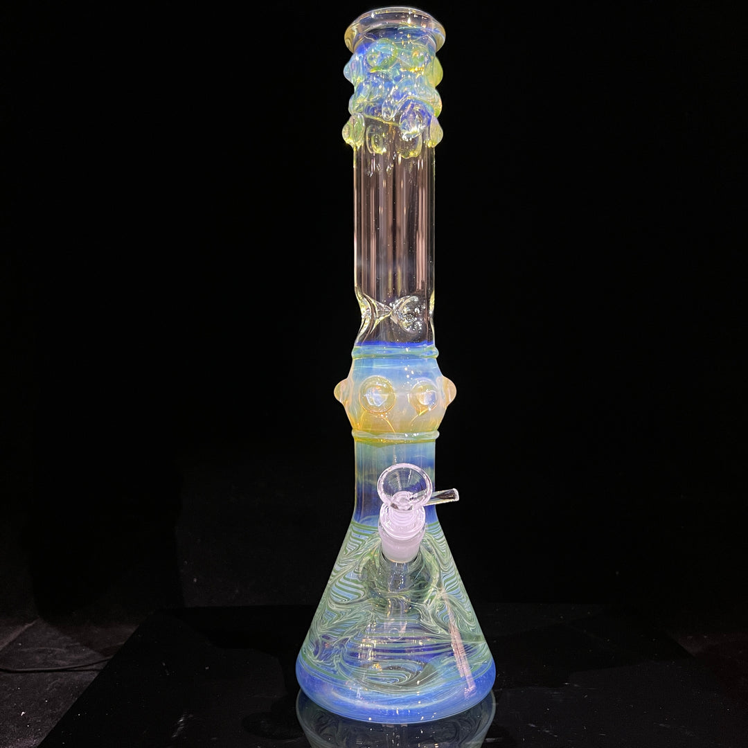 50x5 16" Ripple Fume Beaker Bong Glass Pipe TG   