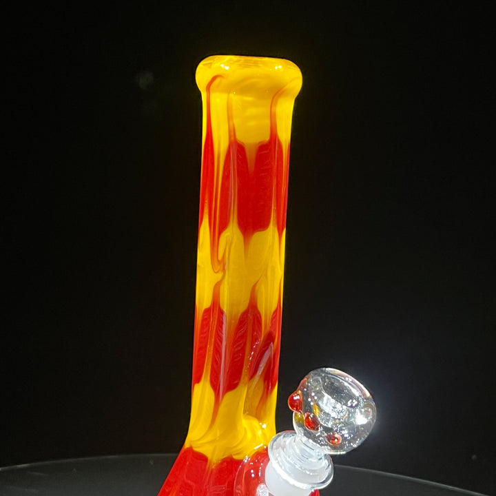 9" Colombian Red Beaker Bong Glass Pipe Mary Jane's Glass