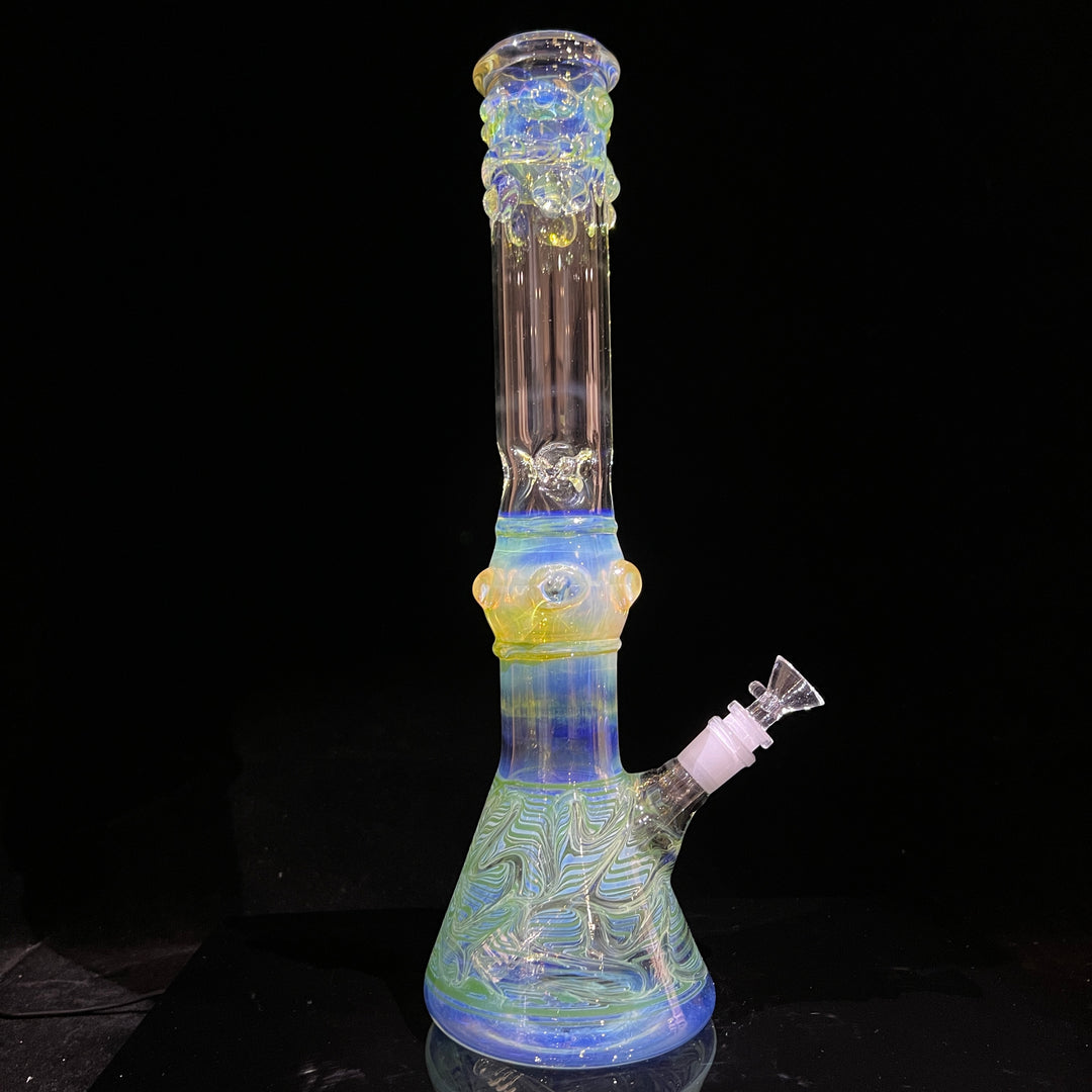 50x5 16" Ripple Fume Beaker Bong Glass Pipe TG   