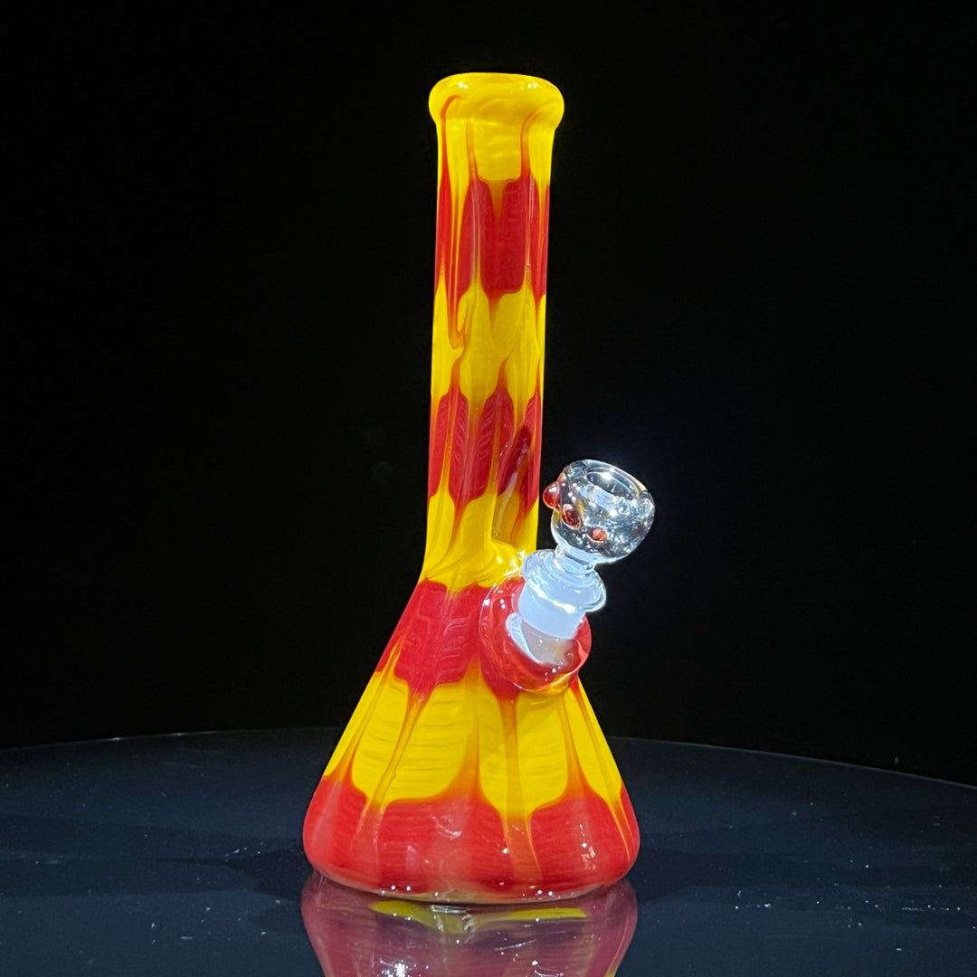 9" Colombian Red Beaker Bong Glass Pipe Mary Jane's Glass