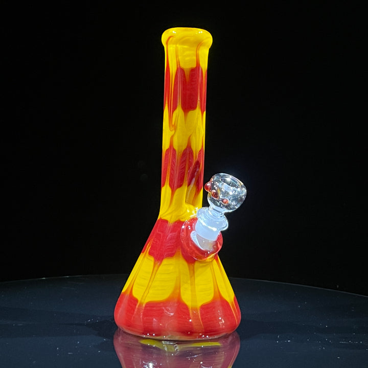 9" Colombian Red Beaker Bong Glass Pipe Mary Jane's Glass