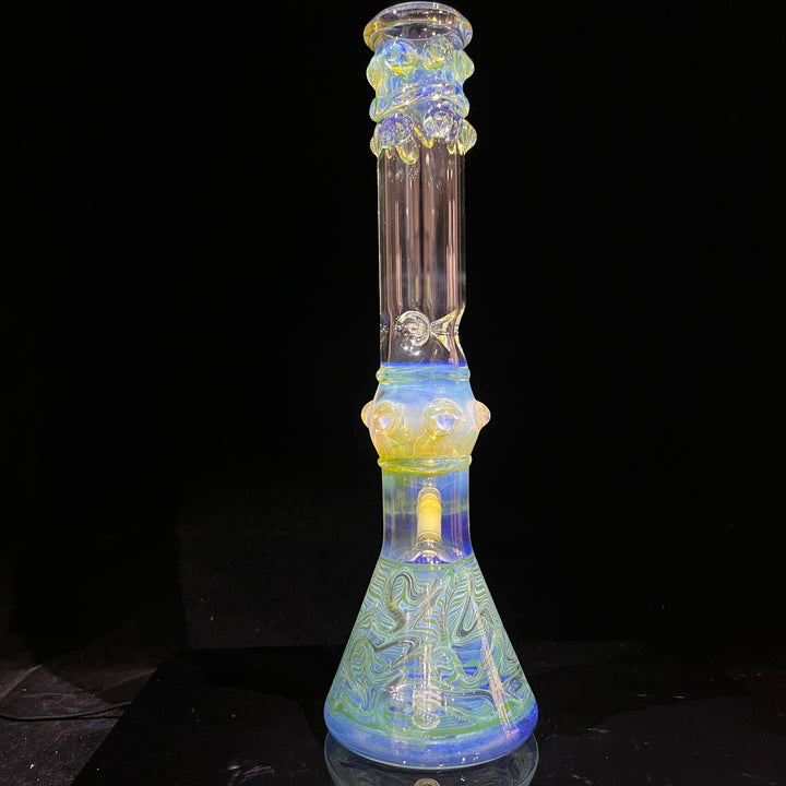 50x5 16" Ripple Fume Beaker Bong Glass Pipe TG   