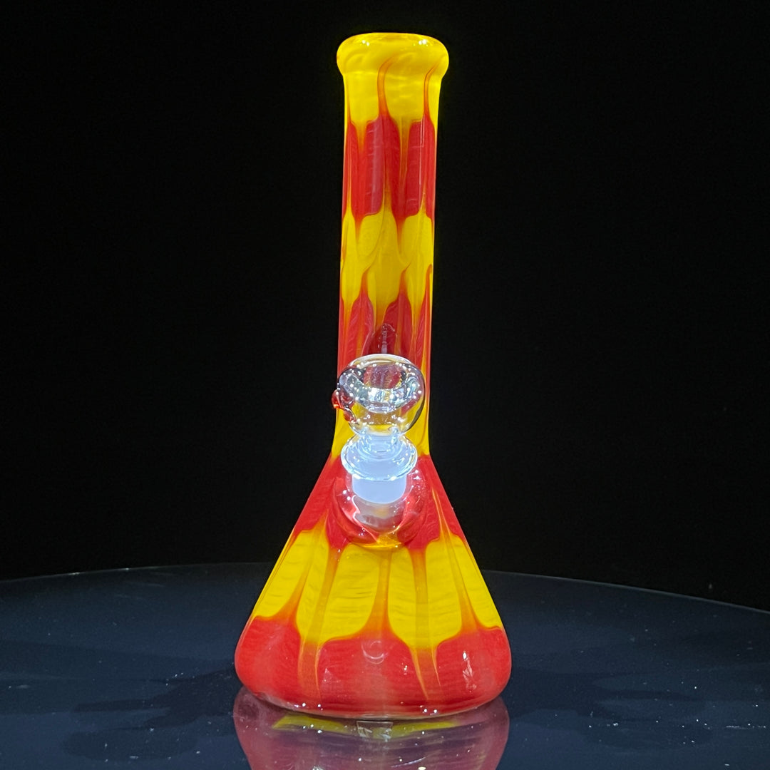 9" Colombian Red Beaker Bong Glass Pipe Mary Jane's Glass