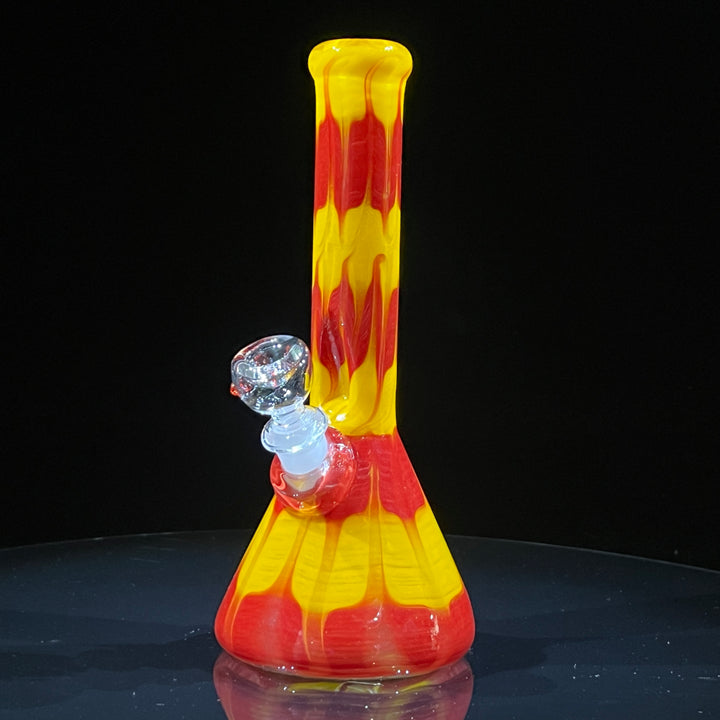 9" Colombian Red Beaker Bong Glass Pipe Mary Jane's Glass