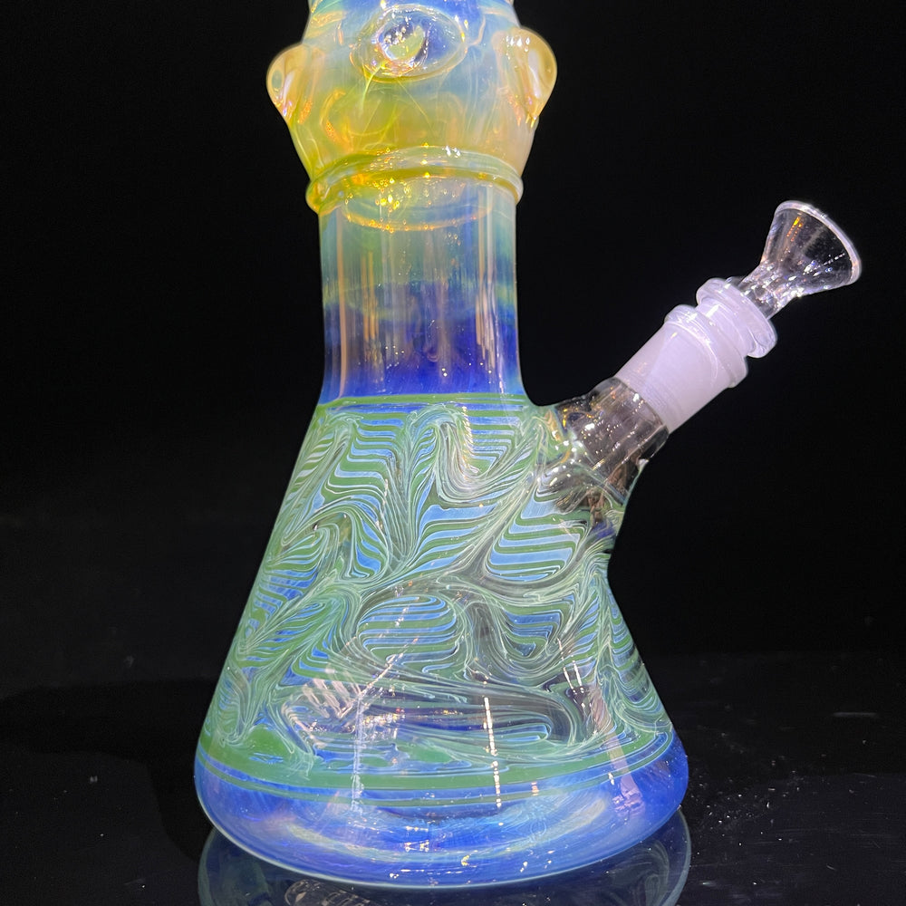 50x5 16" Ripple Fume Beaker Bong Glass Pipe TG   