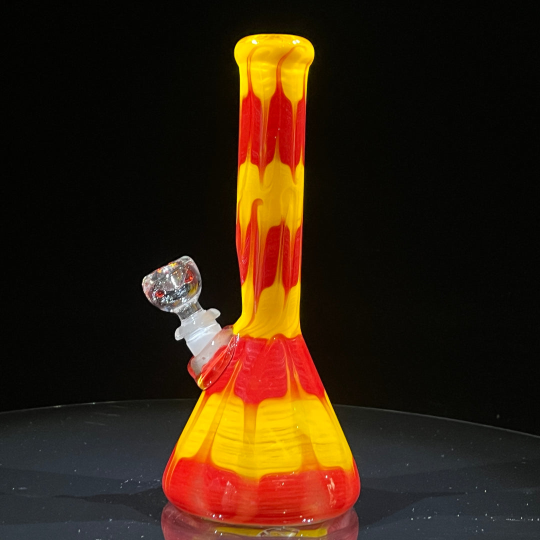 9" Colombian Red Beaker Bong Glass Pipe Mary Jane's Glass