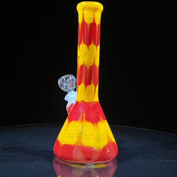 9" Colombian Red Beaker Bong Glass Pipe Mary Jane's Glass