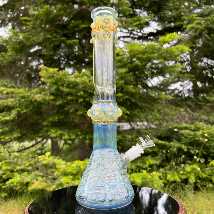 50x5 16" Ripple Fume Beaker Bong Glass Pipe TG