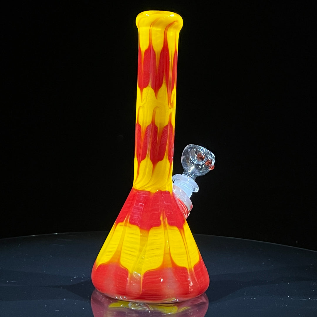 9" Colombian Red Beaker Bong Glass Pipe Mary Jane's Glass