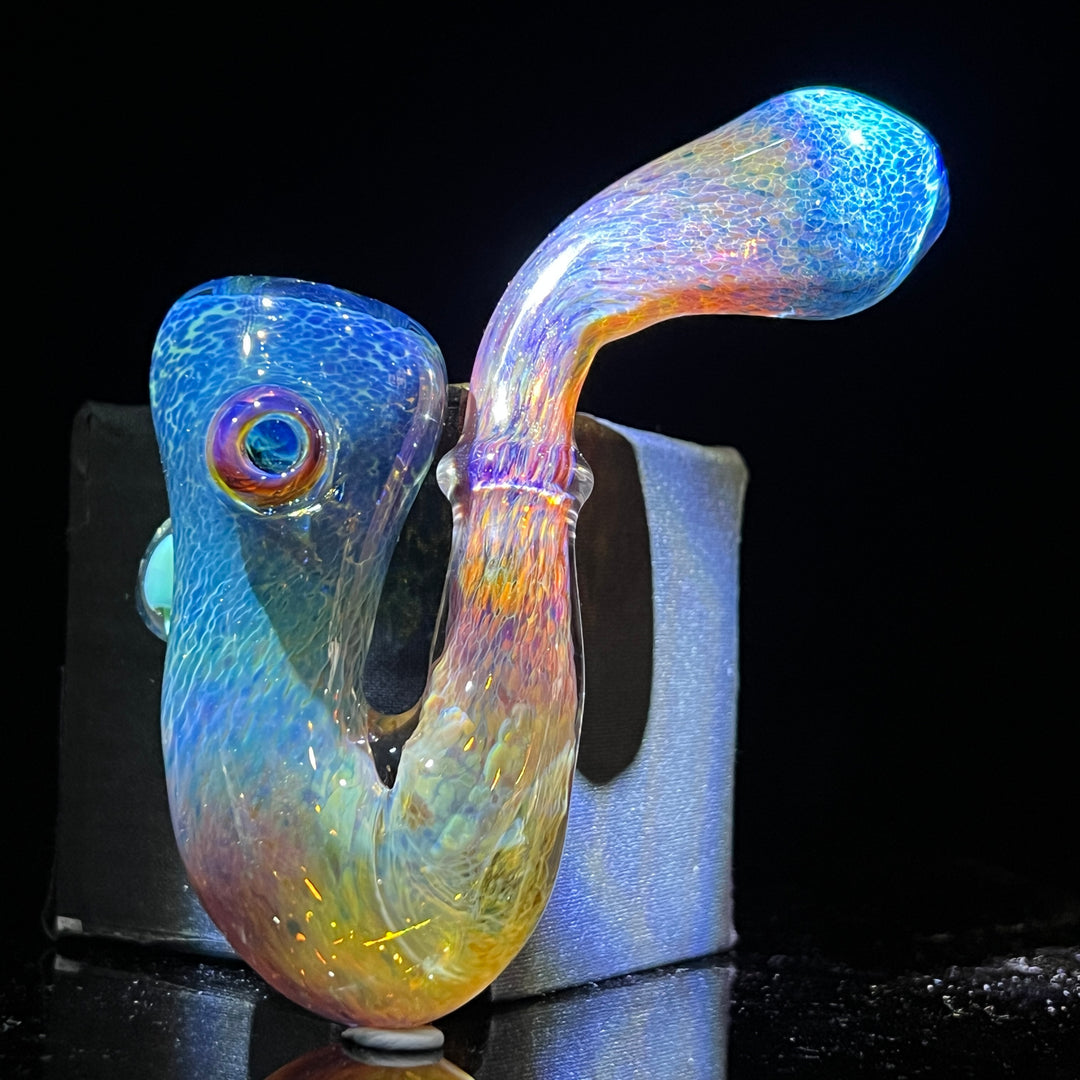 Purple Magic Mushroom Sherlock Glass Pipe Beezy Glass   