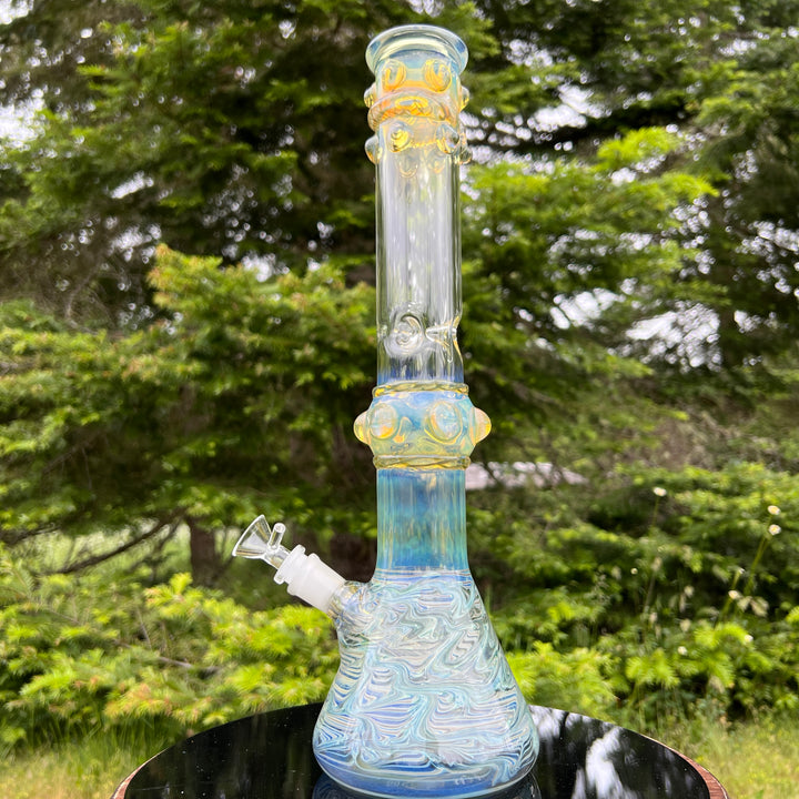 50x5 16" Ripple Fume Beaker Bong Glass Pipe TG