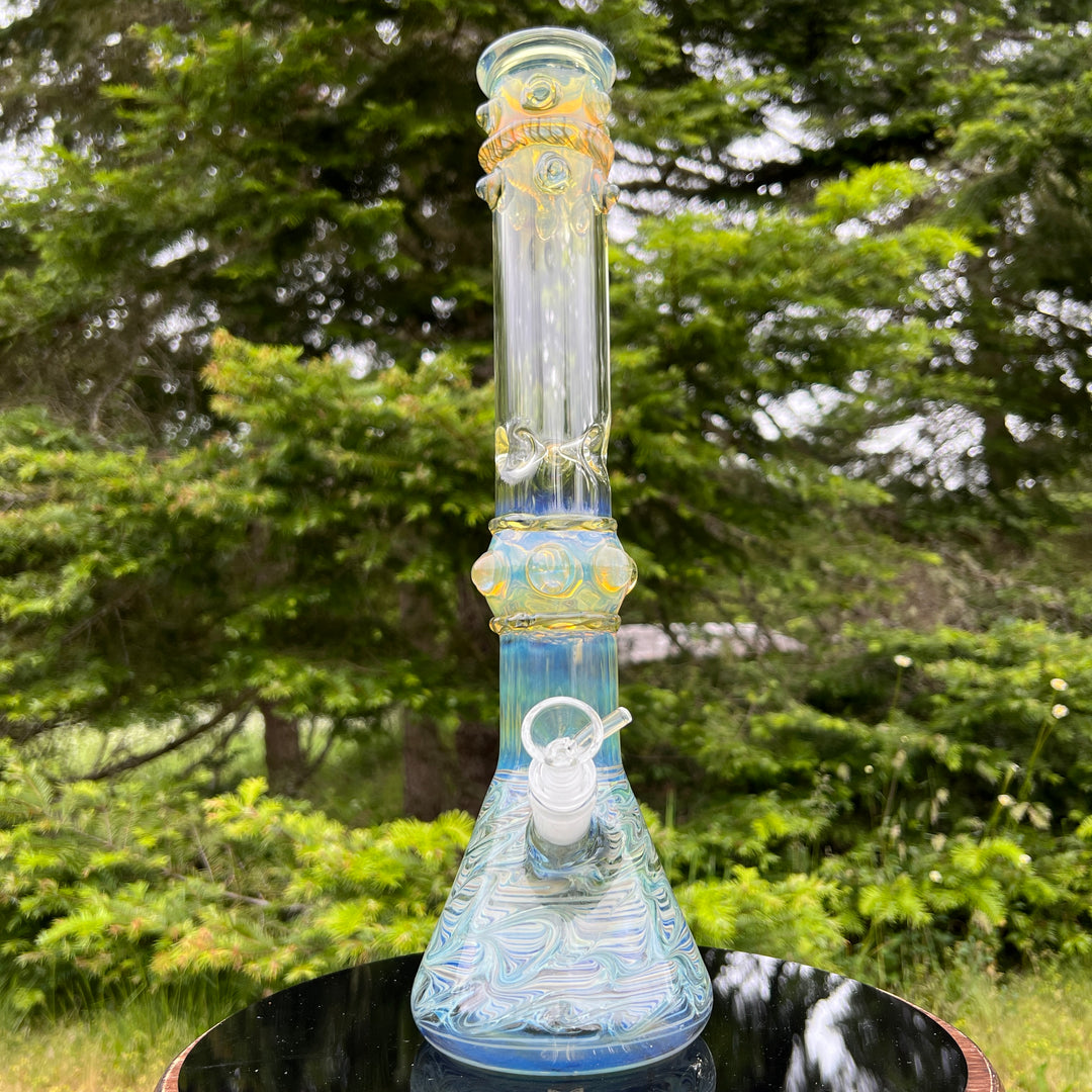 50x5 16" Ripple Fume Beaker Bong Glass Pipe TG