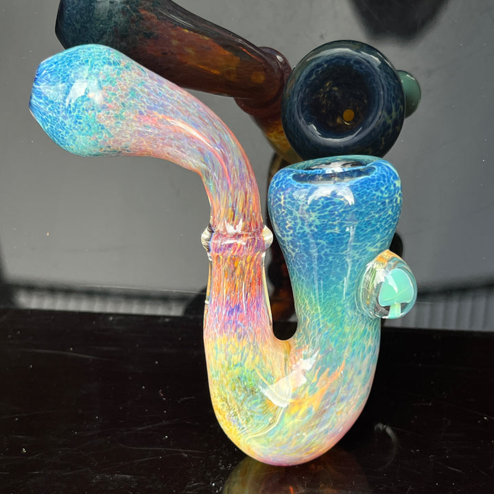 Purple Magic Mushroom Sherlock Glass Pipe Beezy Glass   