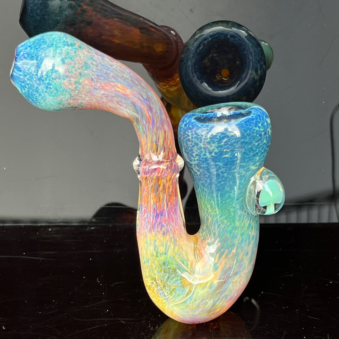 Purple Magic Mushroom Sherlock Glass Pipe Beezy Glass   