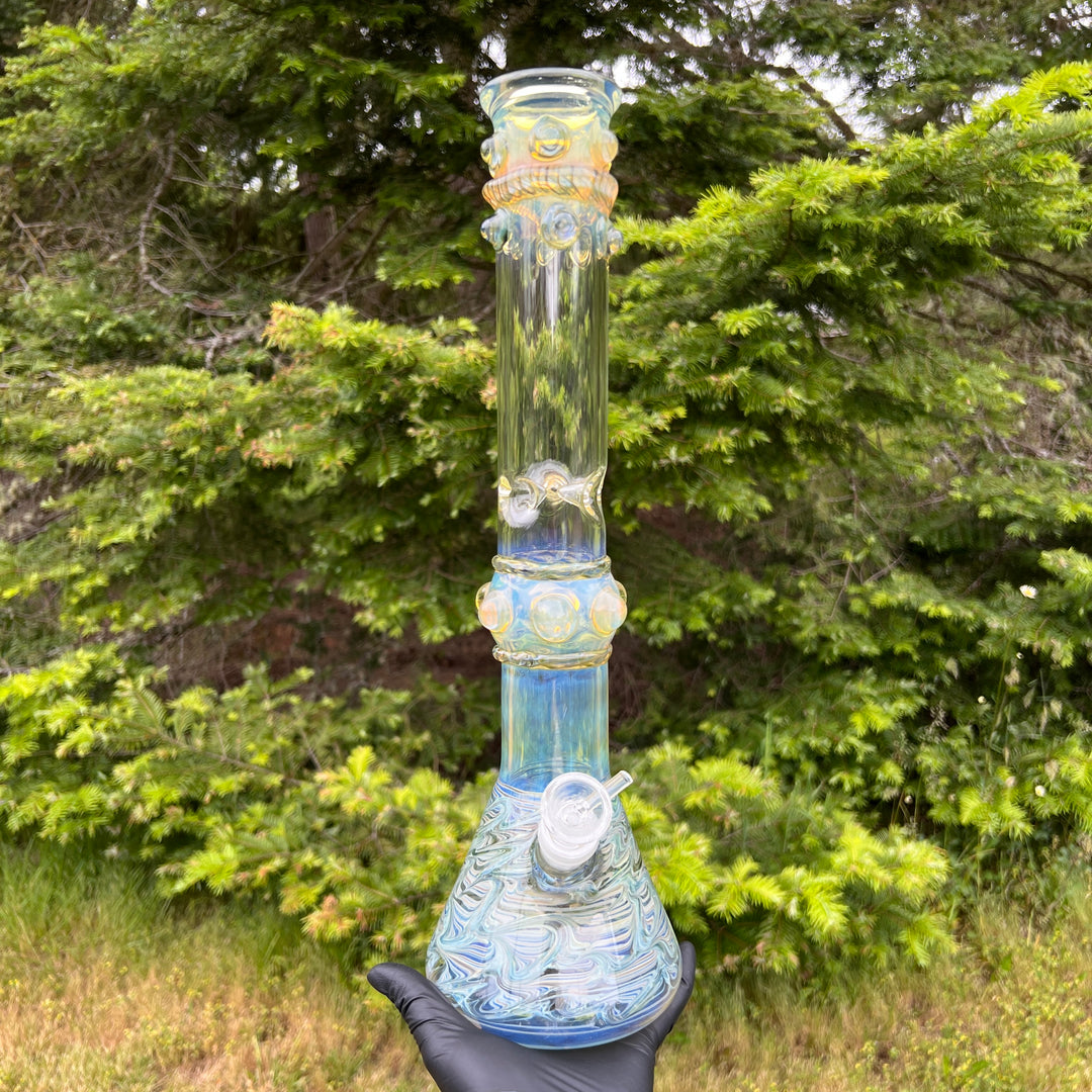 50x5 16" Ripple Fume Beaker Bong Glass Pipe TG