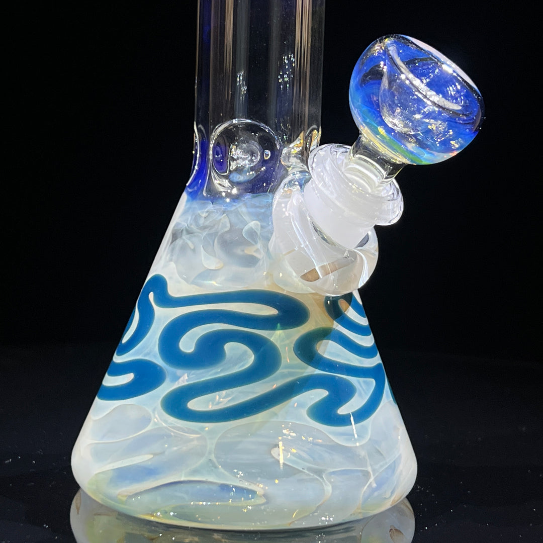 8" Fumed Color Squiggle Beaker Bong Glass Pipe Mary Jane's Glass