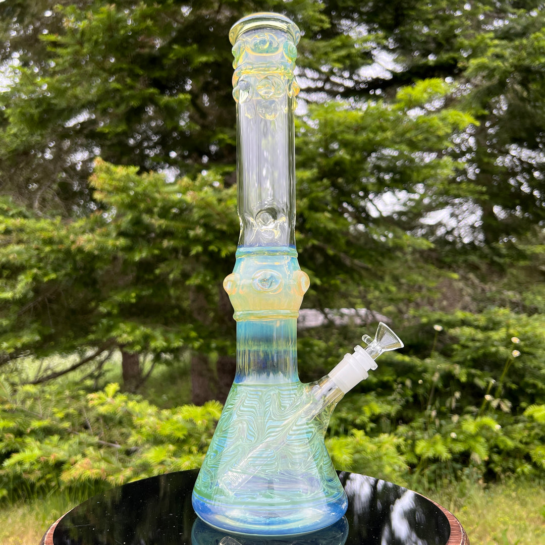 50x5 16" Ripple Fume Beaker Bong Glass Pipe TG   