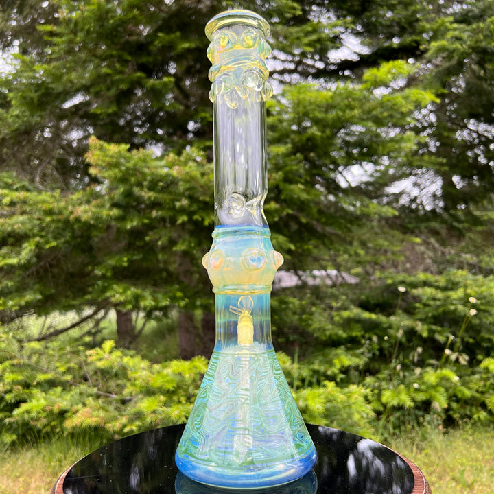 50x5 16" Ripple Fume Beaker Bong Glass Pipe TG   