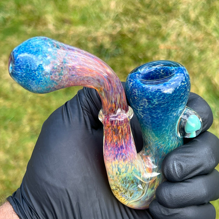 Purple Magic Mushroom Sherlock Glass Pipe Beezy Glass   