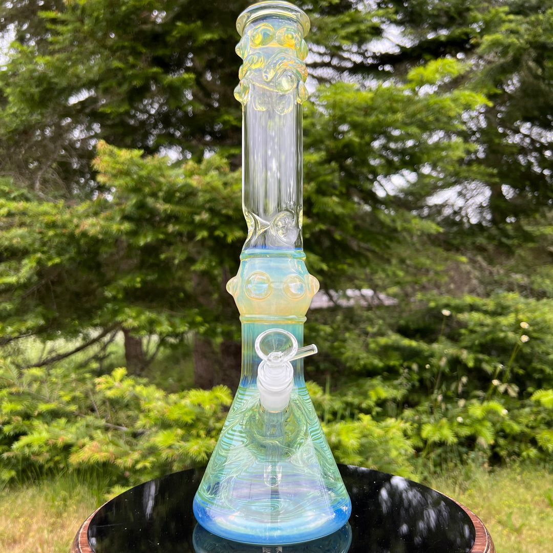 50x5 16" Ripple Fume Beaker Bong Glass Pipe TG   