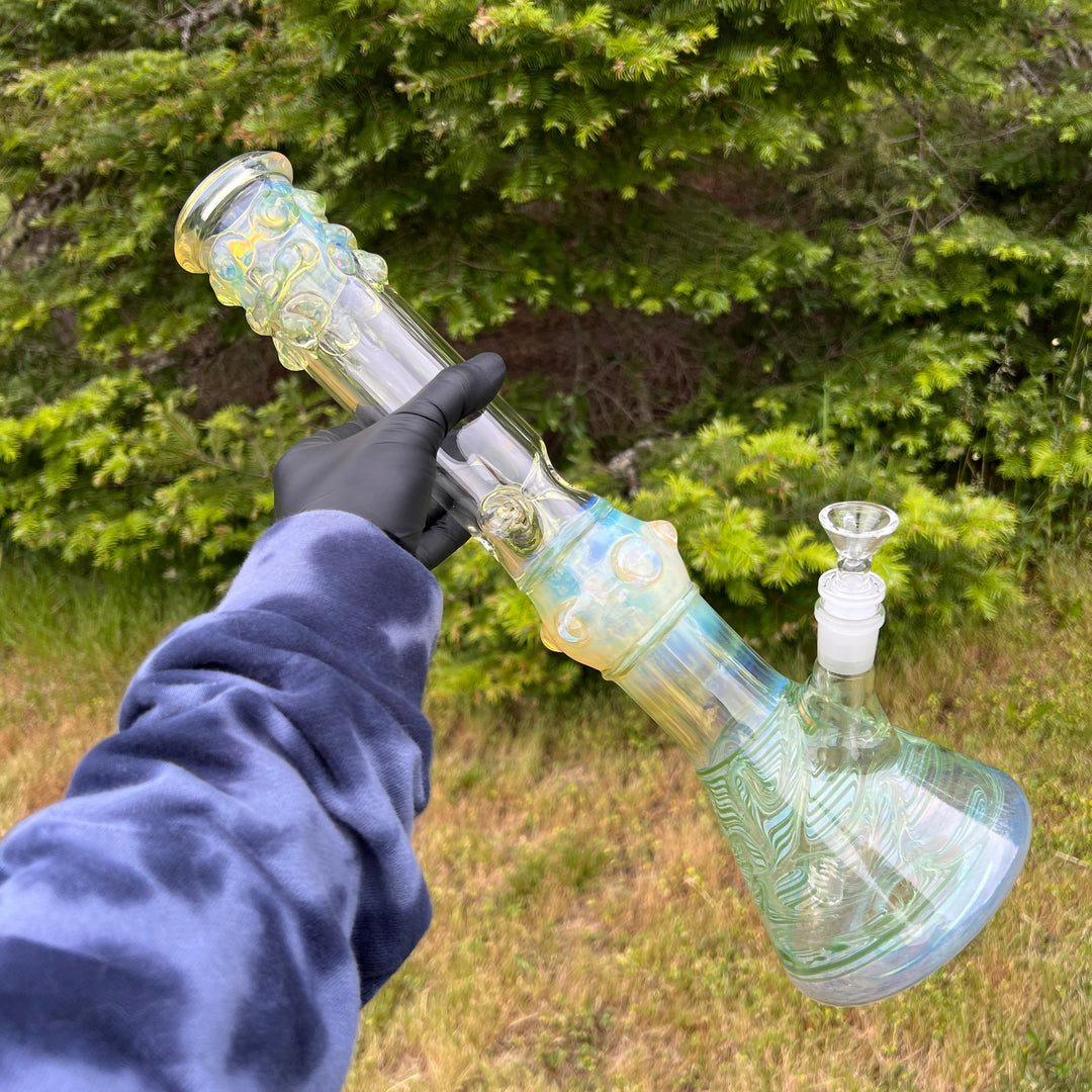 50x5 16" Ripple Fume Beaker Bong Glass Pipe TG   