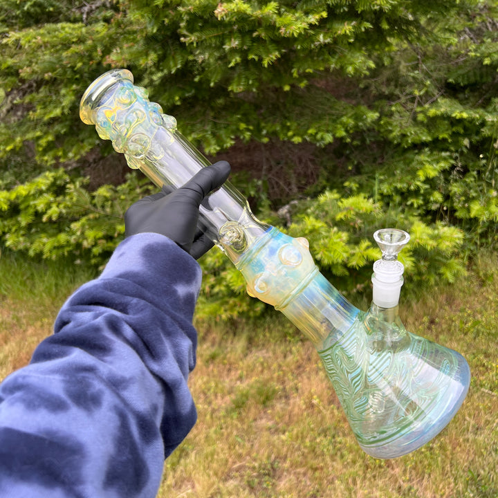 50x5 16" Ripple Fume Beaker Bong Glass Pipe TG   