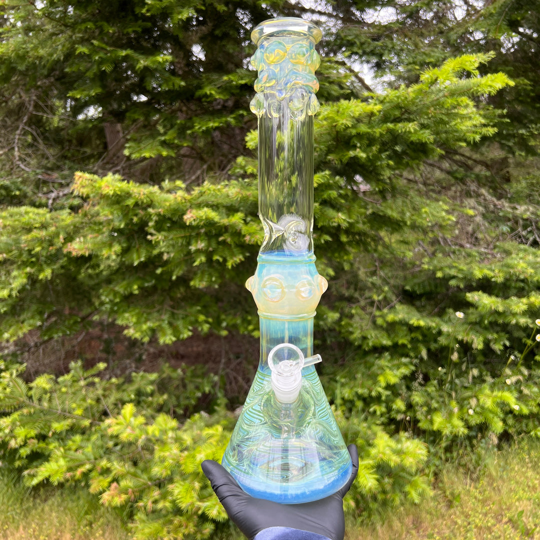 50x5 16" Ripple Fume Beaker Bong Glass Pipe TG   