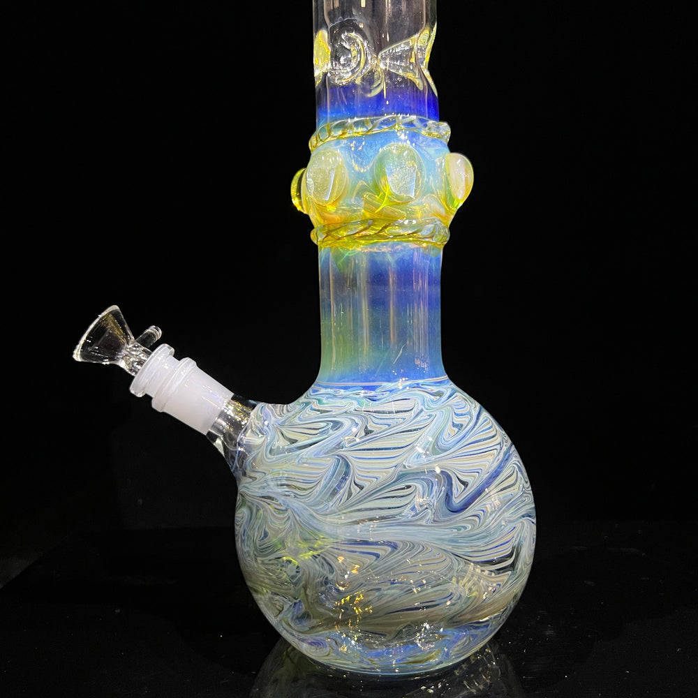 50x5 16" Ripple Fume Bubble Bong Glass Pipe TG   