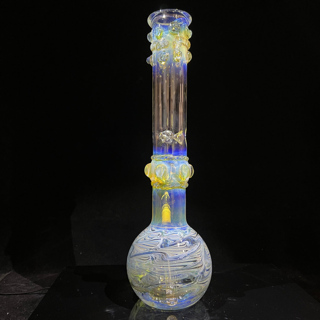 50x5 16" Ripple Fume Bubble Bong Glass Pipe TG   