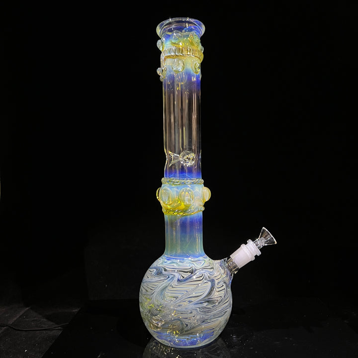 50x5 16" Ripple Fume Bubble Bong Glass Pipe TG   