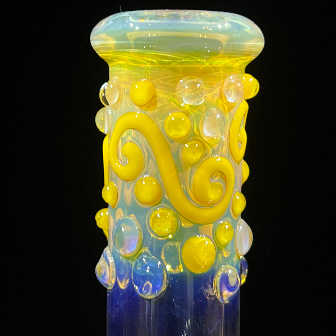 8" Fumed Color Squiggle Beaker Bong Glass Pipe Mary Jane's Glass