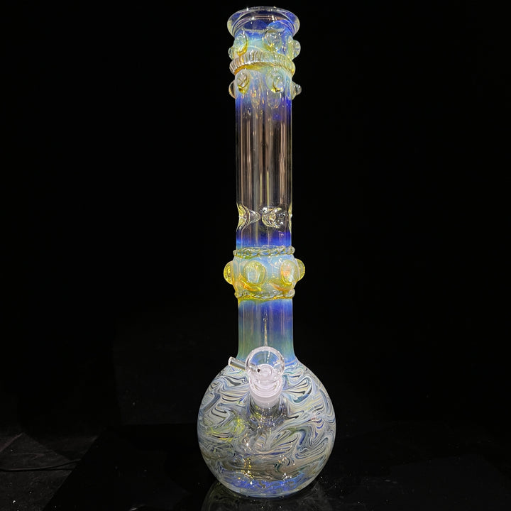 50x5 16" Ripple Fume Bubble Bong Glass Pipe TG   