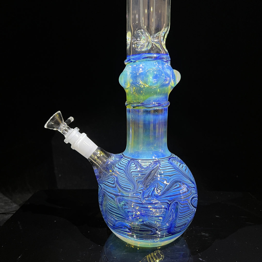 50x5 16" Ripple Fume Bubble Bong Glass Pipe TG   