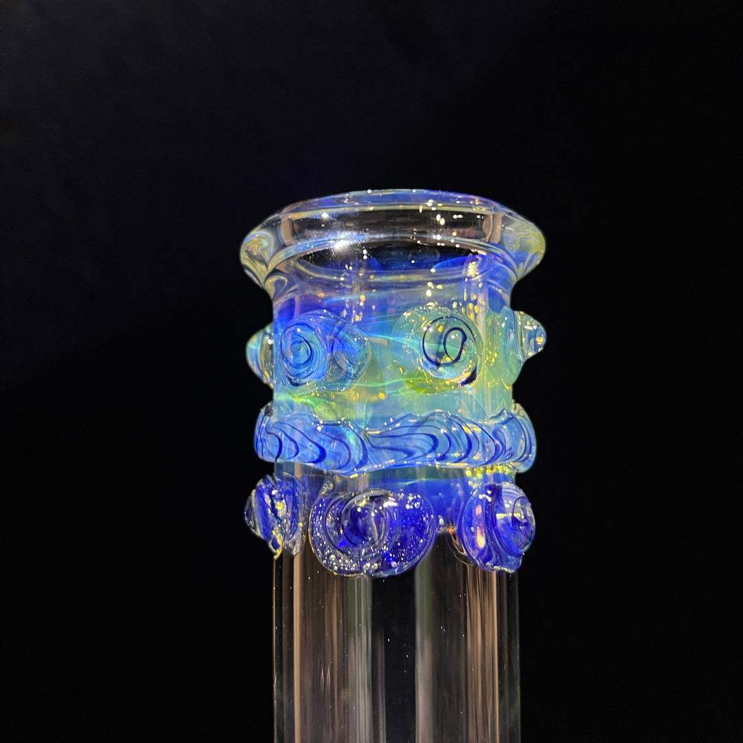 50x5 16" Ripple Fume Bubble Bong Glass Pipe TG   