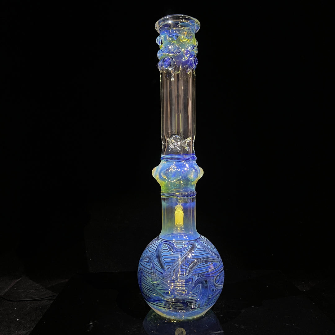 50x5 16" Ripple Fume Bubble Bong Glass Pipe TG   