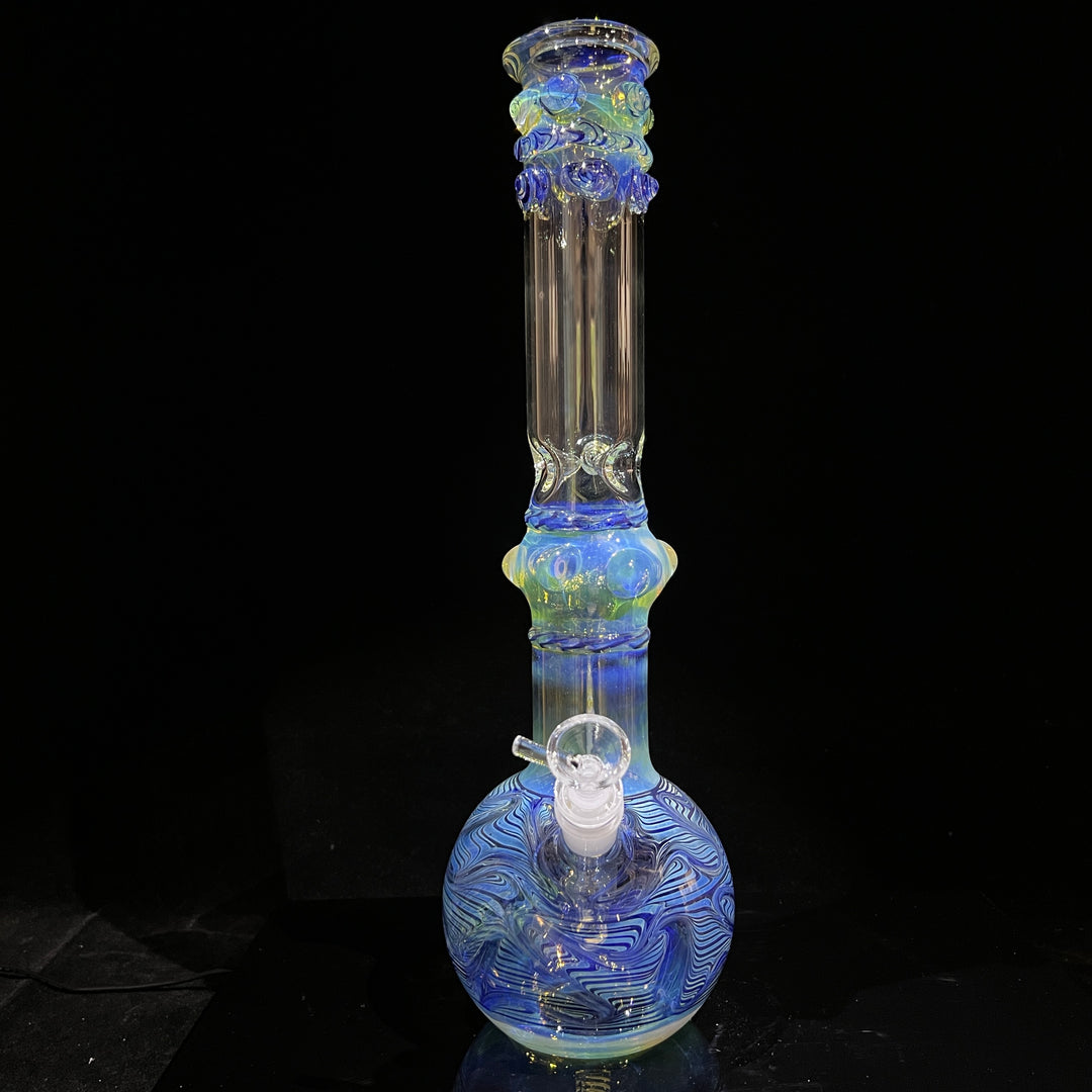 50x5 16" Ripple Fume Bubble Bong Glass Pipe TG   