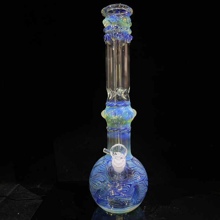 50x5 16" Ripple Fume Bubble Bong Glass Pipe TG   