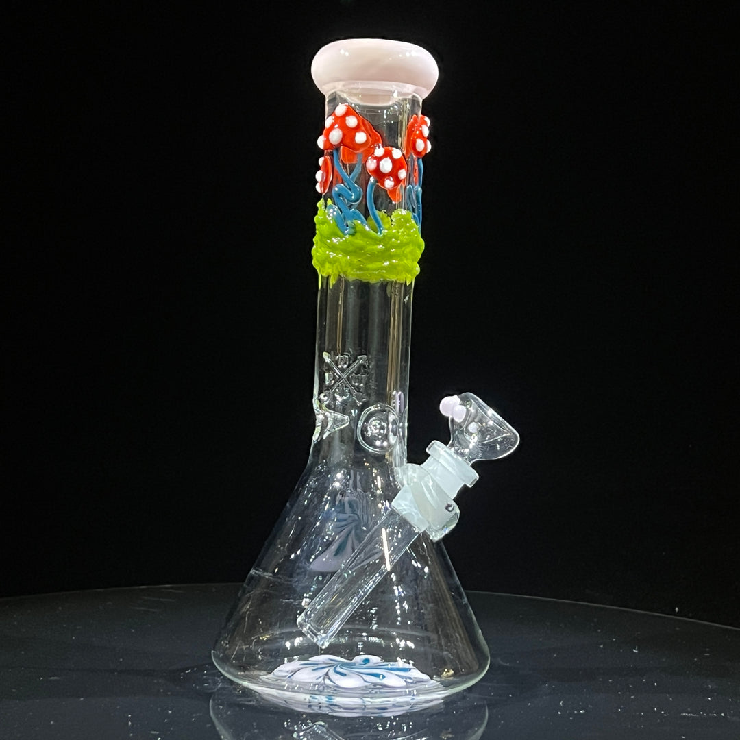 11" Mushroom Swirl Beaker Bong Glass Pipe Mary Jane's Glass