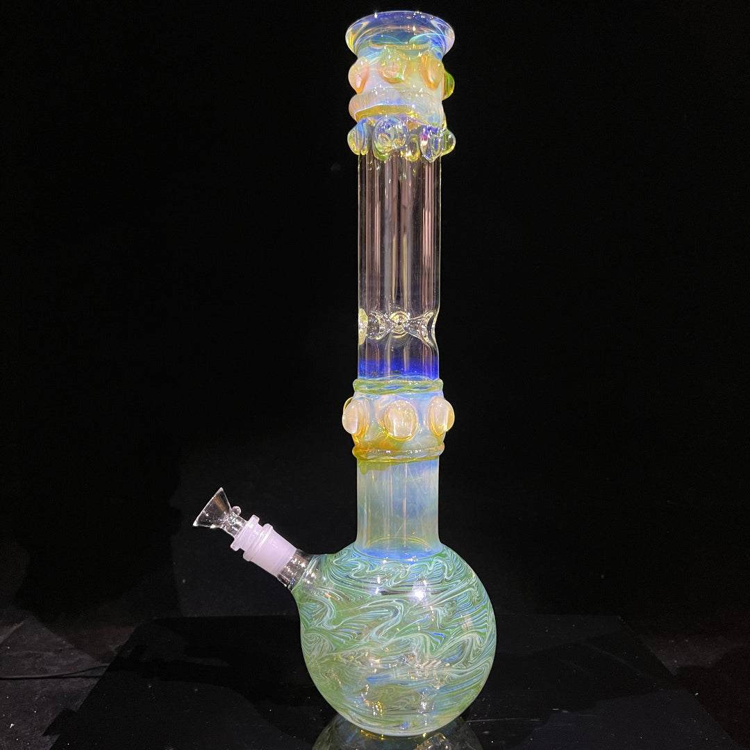 50x5 16" Ripple Fume Bubble Bong Glass Pipe TG   