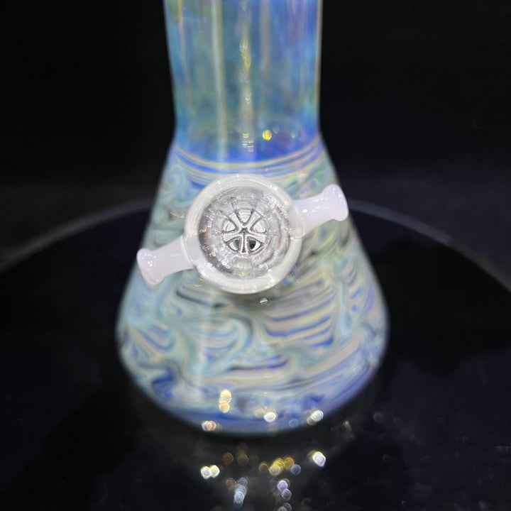 50x5 16" Ripple Fume Beaker Bong + Pullslide Combo Glass Pipe TG   