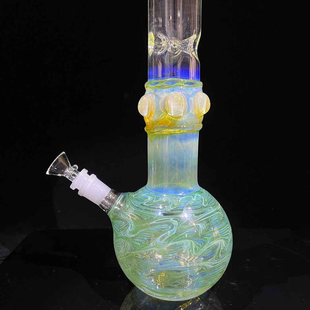 50x5 16" Ripple Fume Bubble Bong Glass Pipe TG   