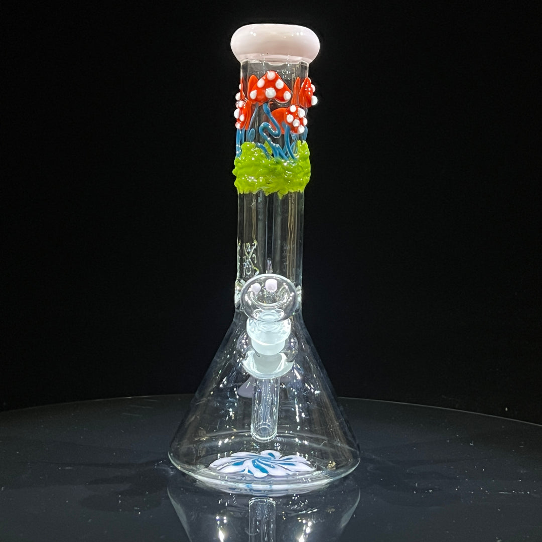 11" Mushroom Swirl Beaker Bong Glass Pipe Mary Jane's Glass