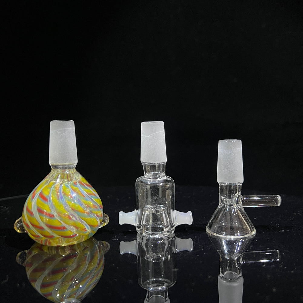 50x5 16" Ripple Fume Beaker Bong + Pullslide Combo Glass Pipe TG   