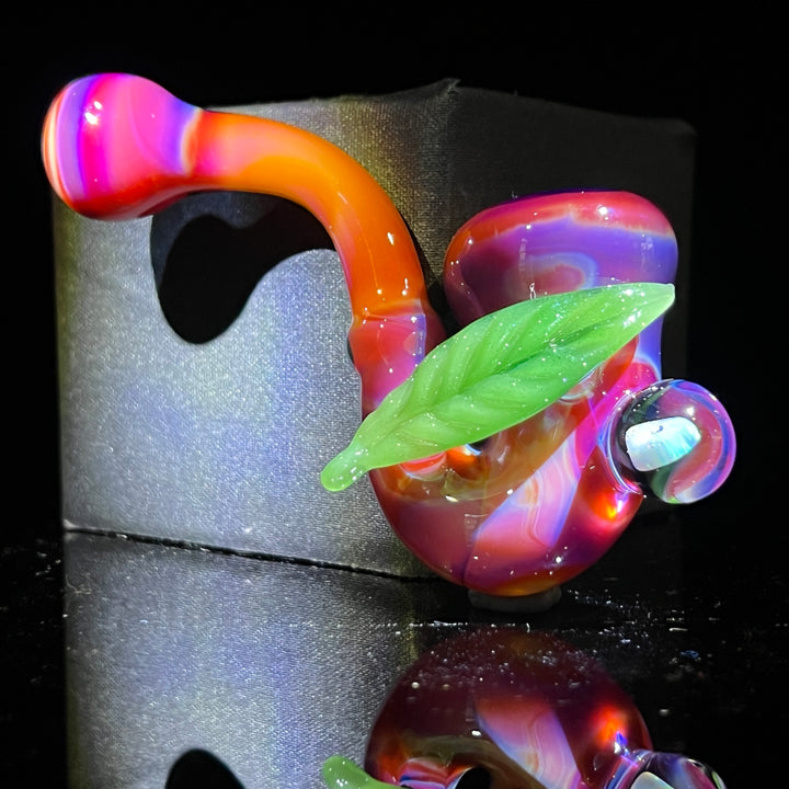 Pink Passion Leaf Opal Marble Sherlock Glass Pipe Beezy Glass   