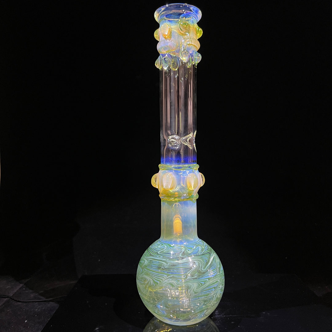 50x5 16" Ripple Fume Bubble Bong Glass Pipe TG   