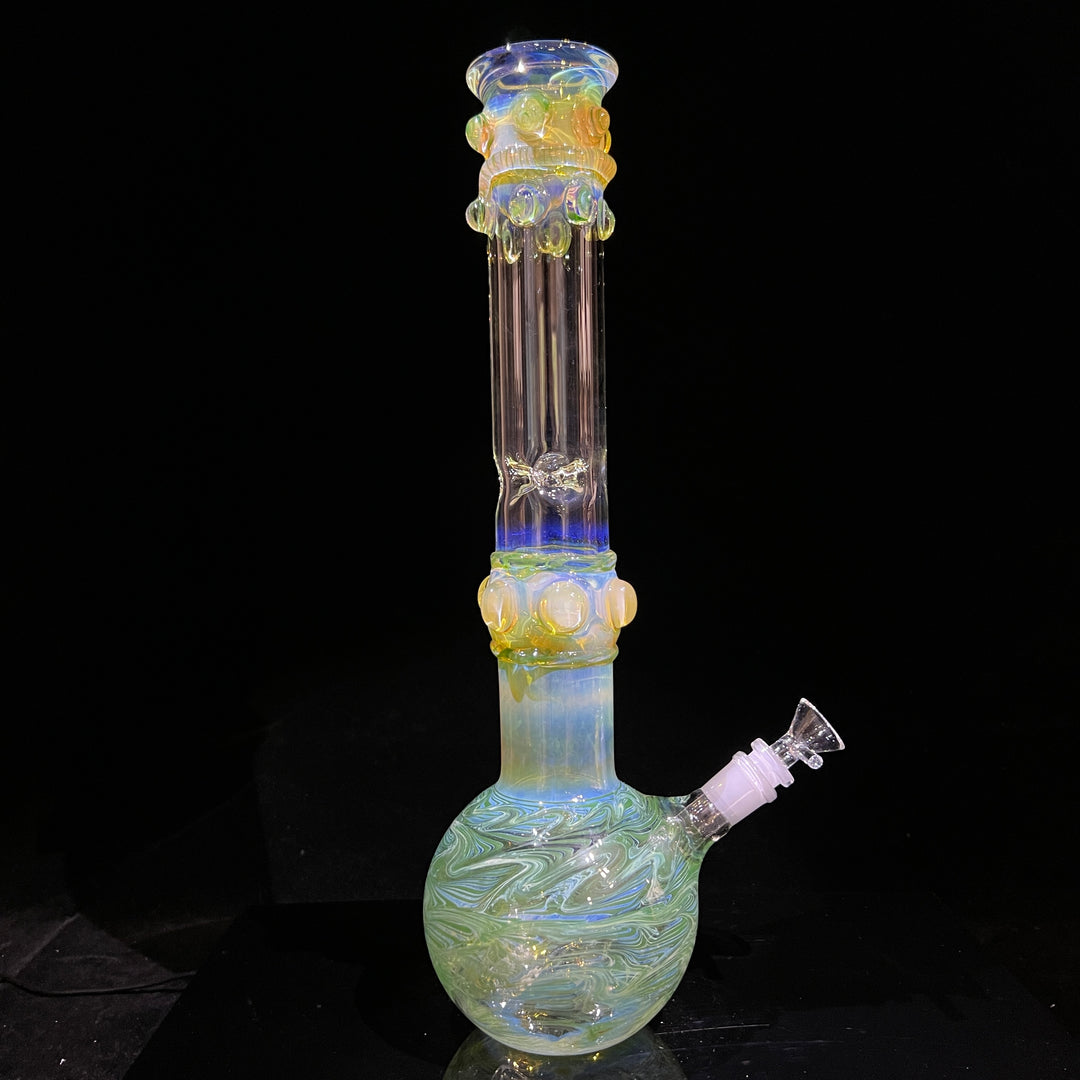 50x5 16" Ripple Fume Bubble Bong Glass Pipe TG   