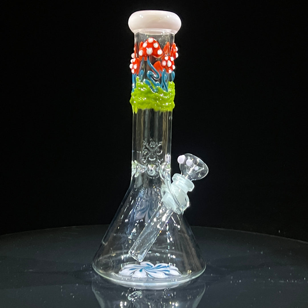 11" Mushroom Swirl Beaker Bong Glass Pipe Mary Jane's Glass