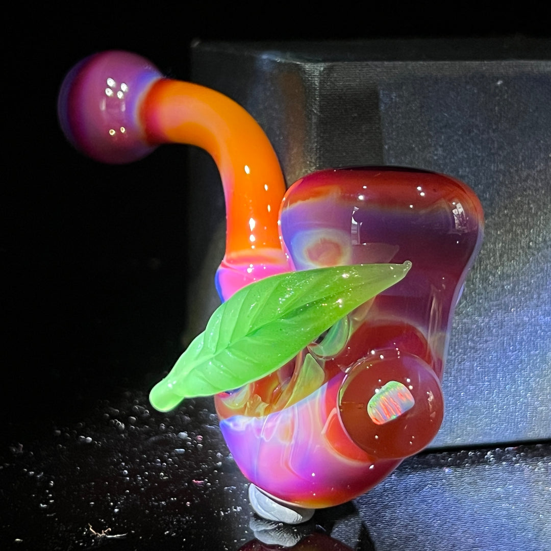 Pink Passion Leaf Opal Marble Sherlock Glass Pipe Beezy Glass   